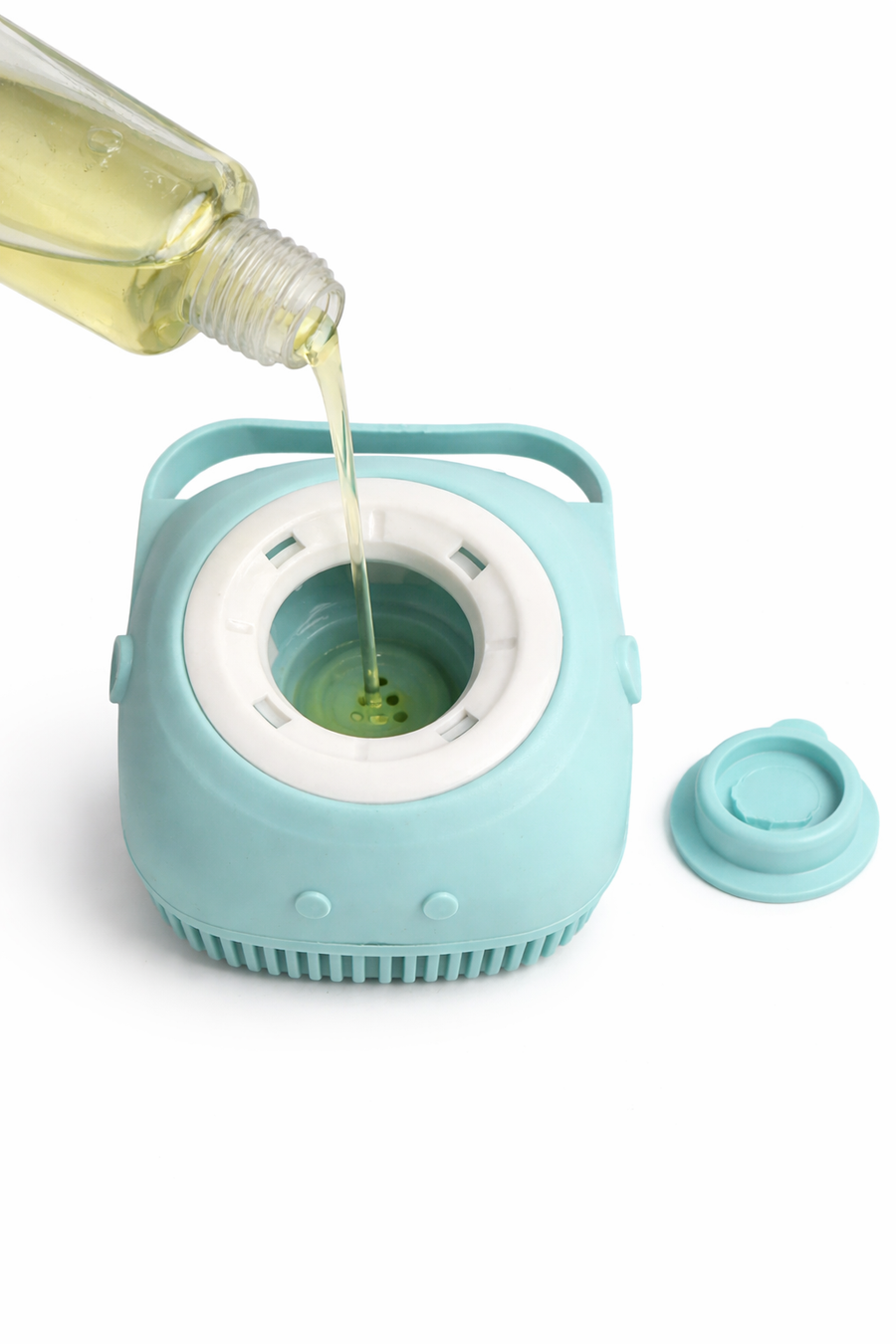 Hundesjampobørste med såpedispenser